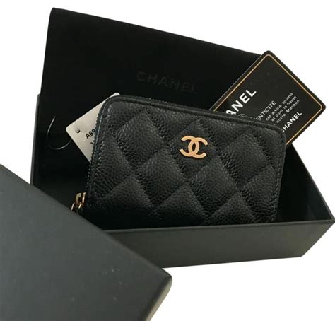 chanel card holder white|chanel card holder zipped.